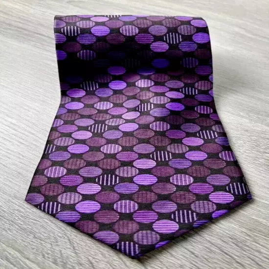 Bijoux Terner Tie Necktie Geometric Purple Circles Genuine Silk Necktie Tie