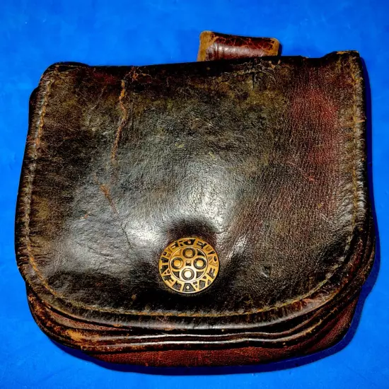 Vintage Rare 5” X 5” Eureka Brown Leather Belt Pouch Hand Crafted