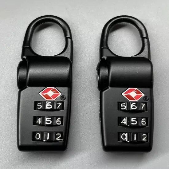 Tumi Alpha Black TSA Luggage Combination Lock Lot Of 2 Preowned Great Condition