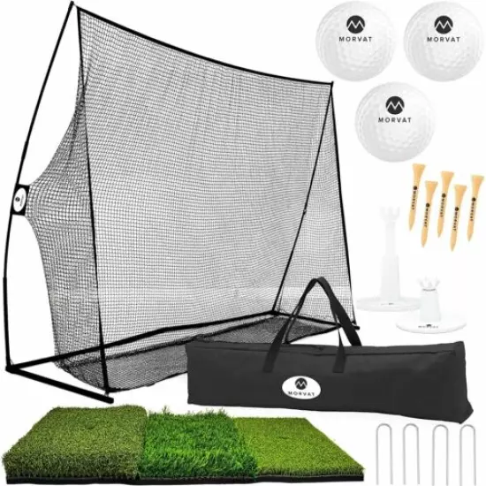 Morvat Golf Net Set, Golf Practice Mat and Golf Accessories