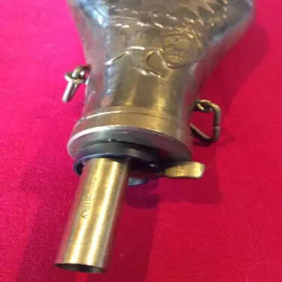 Musket Powder Flask 60 GR Spout for 58 Cal Brass Finish Italy Made NOS