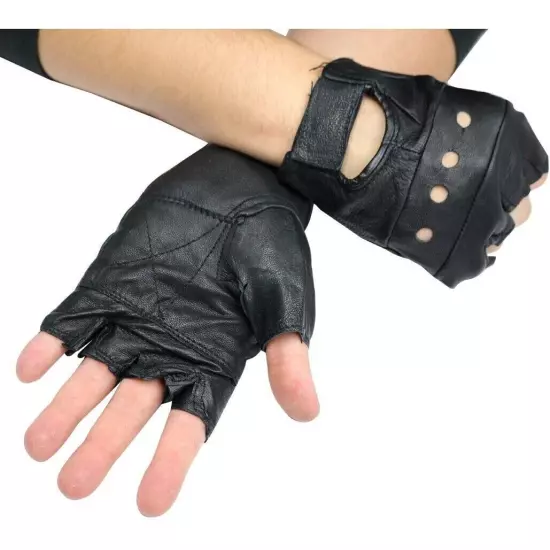 Fingerless Unisex lambskin gloves