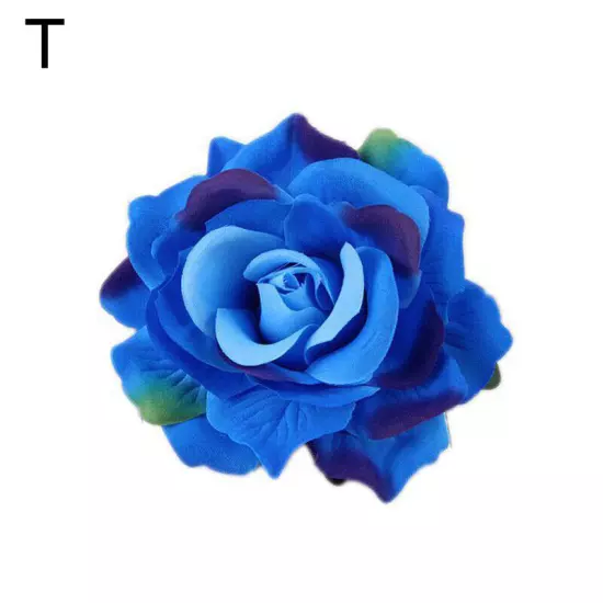 Artificial Rose Flower Hairpin Wedding Bridal Brooch Womens Hair Clip Headwear