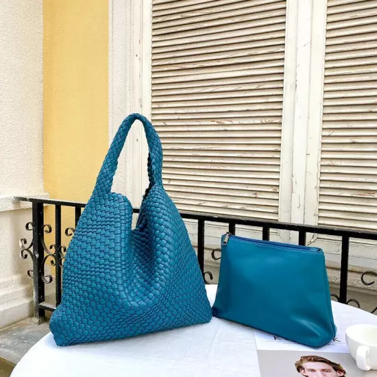 Women Woven Handbag High Quality Lightweight Travel Expanding Folders