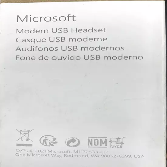 Microsoft 1989 Modern USB Headset