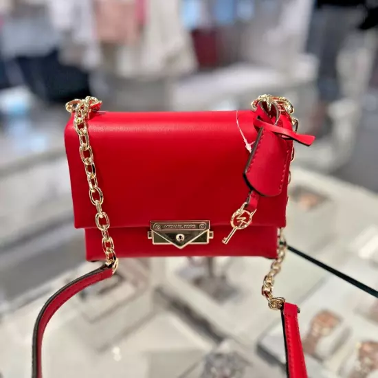 Michael Kors Cece Small Bag Crossbody Handbag Purse Bright Red Ladies Fashion