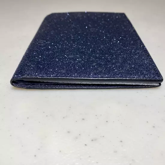 NEW COACH Blue Silver Star Celestial Glitter Passport Case Holder 5.5 “ X 4.25”