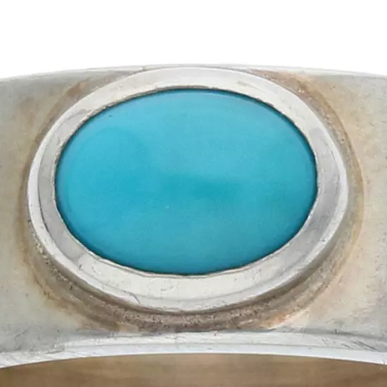 goro's JP Size 7 Flat Ring With Turquoise Silver Blue 7.72G Harajuku Japan