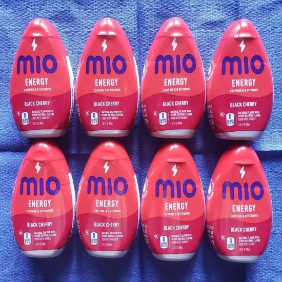 8 Count-MiO Energy Black Cherry Caffeine Vitamins Water Enhancer 1.62 fl. oz.