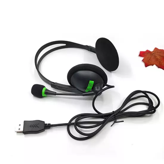 USB Headset with Microphone Computer Headphones for Laptop PC Call Center Work