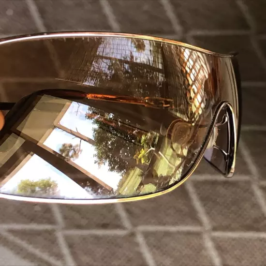 OAKLEY DISTRESS 4073-02 123mm SHIELD SUNGLASSES ROSE GOLD W/ ORANGE LENS