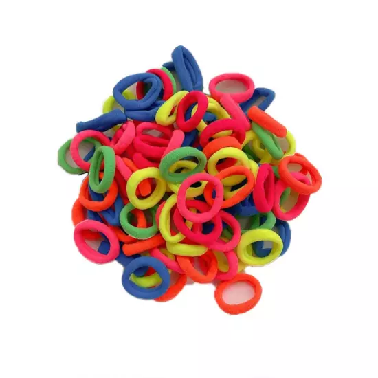 100PCS Mini Small stretchy Endless Elastics Girls kids hair Bobbles Bands