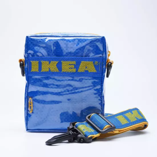 Upcycled ikea frakta blue bag all handmade shoulder bag