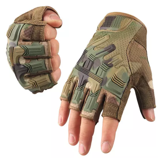 Military Fans Tactical Fitness Sports Anti-slip Protective Half Finger Gloves