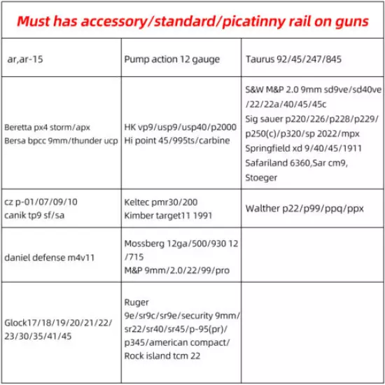 400 Yards Hunting LED Red Rifle Weapon Pistol Light Rail Mount Flashlight Lamp