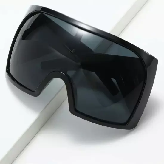 OVERSIZED Futuristic Wrap Around Face Shield Party Raver SUNGLASSES Huge Frame