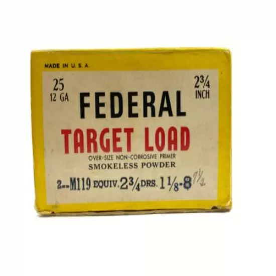 1960's Federal Monark Target Load 12 Ga EMPTY Ammo Box 5694-P