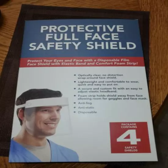 Protective Full Face Safety Shield 4 Pack New