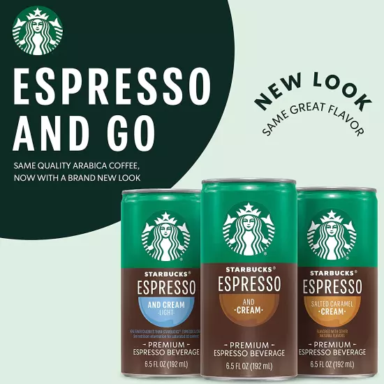 Ready to Drink Coffee, Espresso & Cream, 6.5Oz Cans (12 Pack) (Packaging May Var