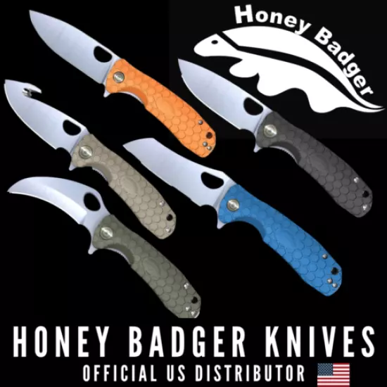 HONEY BADGER Pocket Knife DropPoint, Claw, Wharncleaver, Hook OFFICIAL SUPPLIER