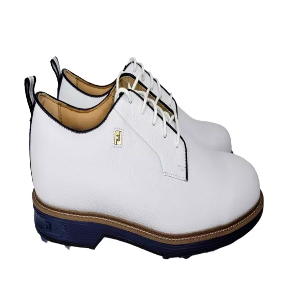 NEW 2024 FootJoy Dryjoys Premiere Series "Field" Golf Shoes, White/ Navy 10.5 M