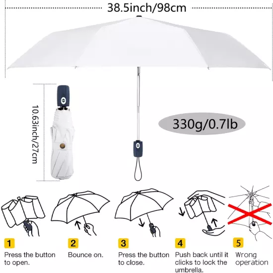 UV Sun Umbrella Compact Folding Travel Umbrella Auto Open Close Compact Folding 