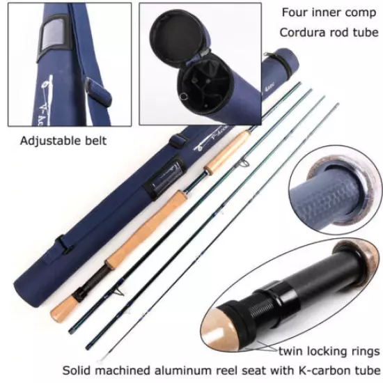 Maxcatch V-Access Fly Fishing Rod 3/5/6/7/8/9/10/12wt Fast Action Graphite IM10