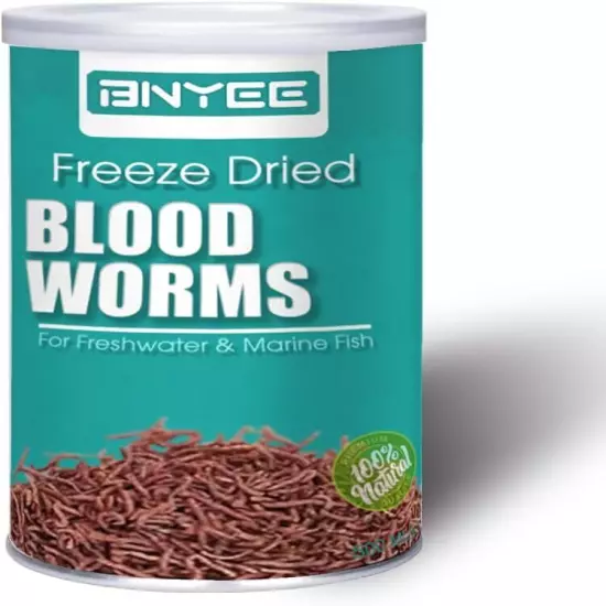 Freeze Dried Bloodworms Fish Food - 2 OZ Tropical Freshwater Betta Fish Aquatic 