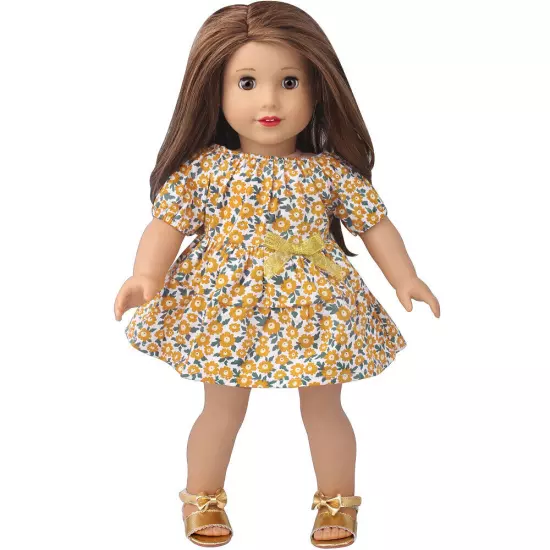 Summer Yellow Print Skirt made for 18'' American girl doll clothes