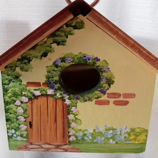 VTG 1999 B. Cummings Hand Painted Bird House Cottage Bird Watcher VTG NOS Rare