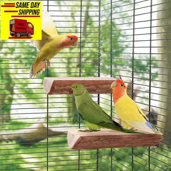 Niteangel Parrot Cage Perch, Wooden Platform for Birds (2 Packs)