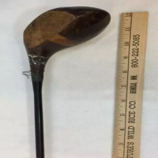  Golf Club Hickory Wood Steel Shaft Brassie Spoon Good Size 1 Head Sport Vintage