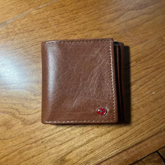 Alpine Swiss Men's Trifold Wallet - Genuine Leather