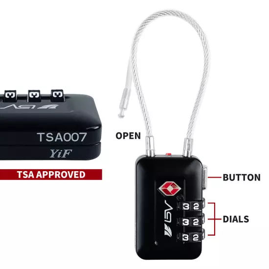 BV TSA Luggage Lock Suitcase Travel Lock Digit Combination Multi-Colors (2 Pack)