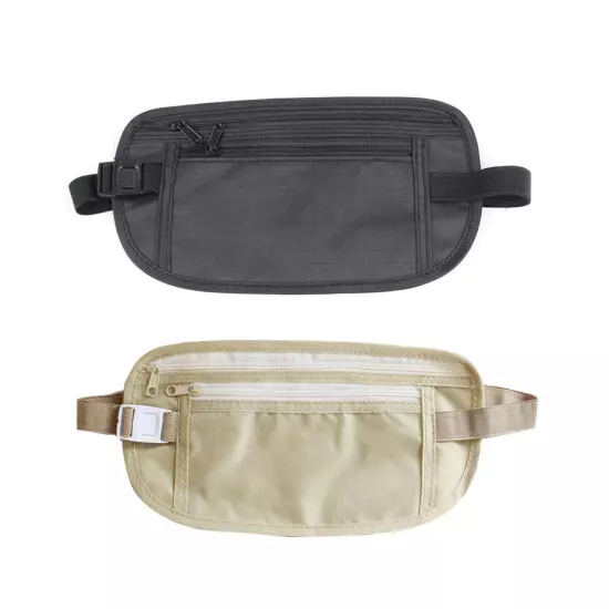 UNISEX BUM BAG MONEY TRAVEL WAIST-BELT FANNY PACK POUCH FESTIVAL ZIPPED Y8P7