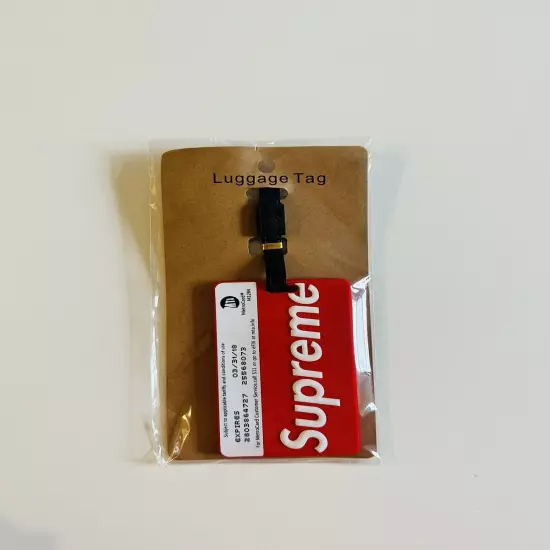 Supreme New York Box Logo Bogo Red MTA Card Holder Key Travel Luggage Tag