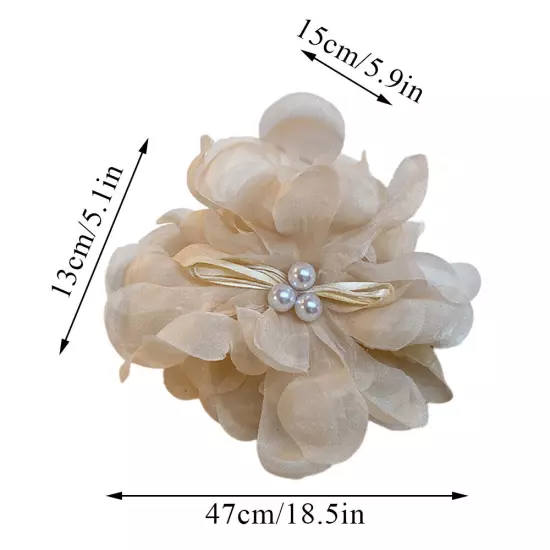 Women Large Chiffon Flower Bow Hair Claw Clip Hairgrip Hair Clamp Jaw Barrettes/