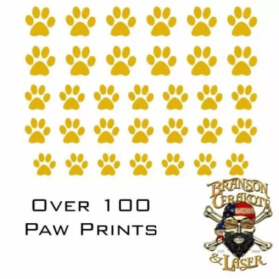 Pistol Stencil - Puppy Prints - High Heat Vinyl Stencil - Cerakote Stencil