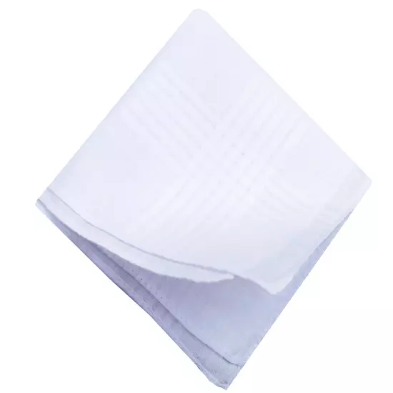 13~39PCS Cotton Men Handkerchiefs Solid Square Pocket Classic Hankies Bulk White