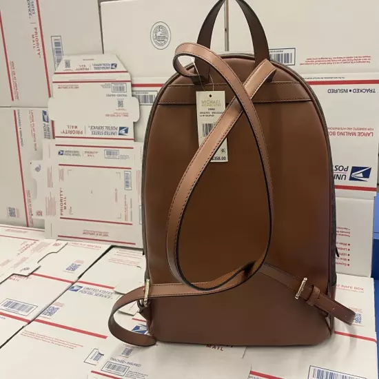 $358 Michael Kors CONNIE LG MF Backpack Handbag Brown Designer MK Bag NEW