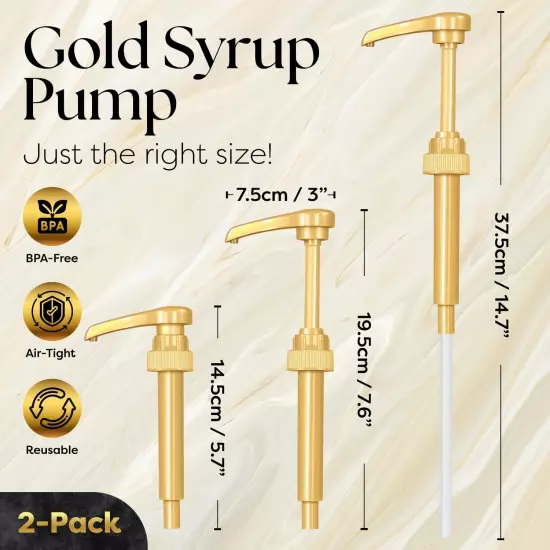 2Pack Coffee Syrup Pump Dispenser,Syrup Pump Is Compatible with Torani, Davinci