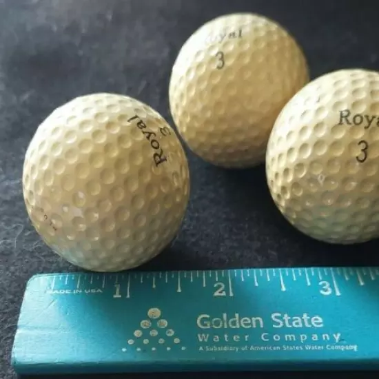 VINTAGE ROYAL 3 PLUS GOLF BALL SLEEVE (SET OF THREE). STAMPED 5K 