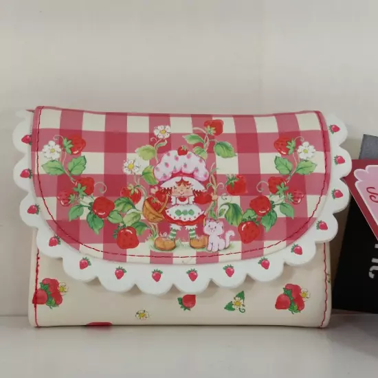 Strawberry Shortcake Gingham Mini Backpack Bag & Wallet Cardholder Set New