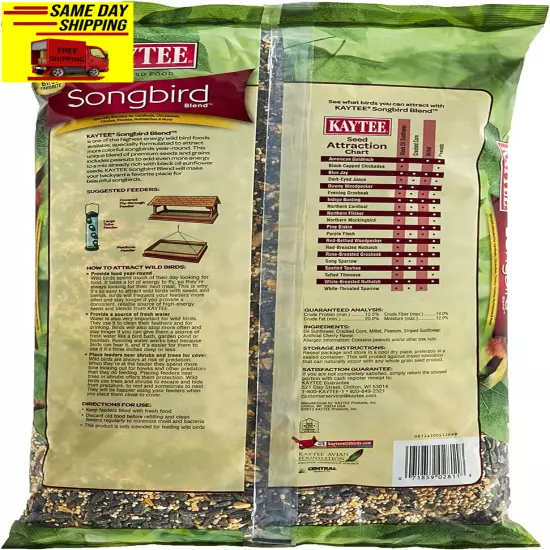 Kaytee Wild Bird Songbird Blend Food Seed, 7 Pound