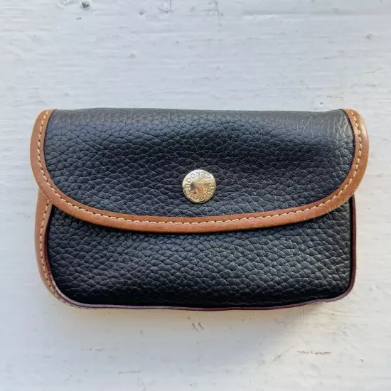 Vintage Dooney & Bourke All Weather Pebbled Leather Navy Blue Wallet Pouch