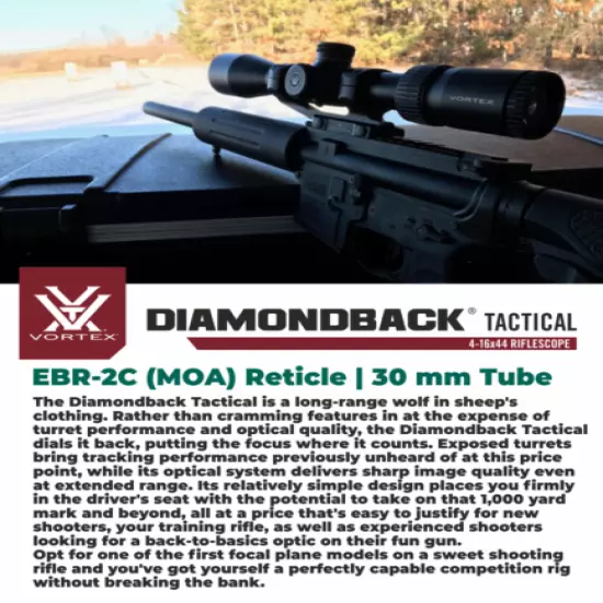 Vortex Optics Diamondback 4-16x44 FFP Riflescope EBR-2C MOA w\ Wearable4U Bundle