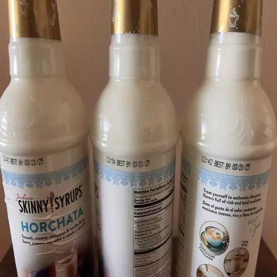 Jordan’s Skinny Syrups Horchata SET OF 3 Sugar Free 0 Calories