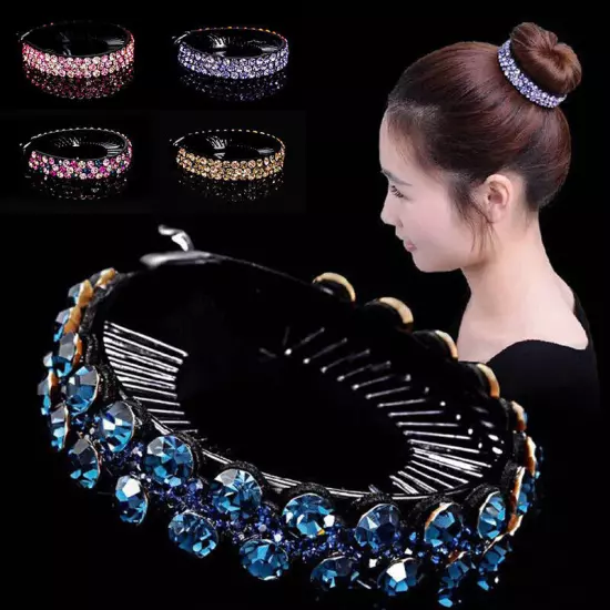 Rhinestone Flower Hair Claws Women Crystal Bird Nest Twist Clip Hairpin Headwear