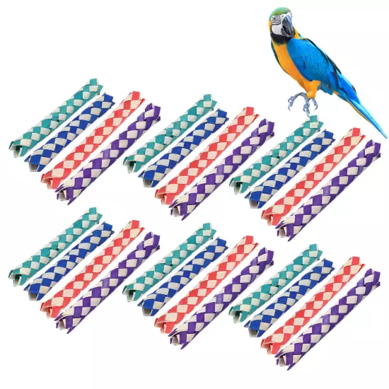 24pcs Finger Traps Birds Parrots Chew Toy Chinese Bamboo Traps DIY Toy for Kids