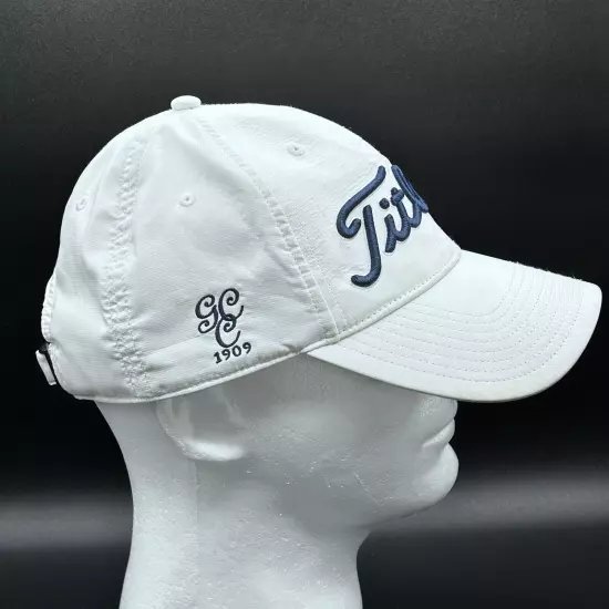 Titleist Golf Hat White GCC 1909 Greensboro Country Club Adult Strapback Used